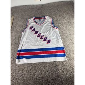 Calhoun NHL New York Rangers Mesh Jersey Tank Top Mens Large White Blue Red